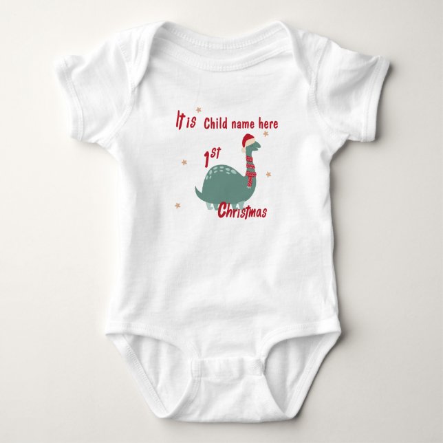 Body Para Bebê Bebê de dinossauro bonito (Frente)