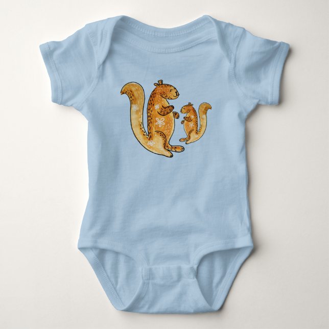 Body Para Bebê Bebê de esquilo feliz (Frente)
