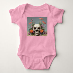 Body Para Bebê Bebê de macarrão - Rapariga - Crânio de Renascimen