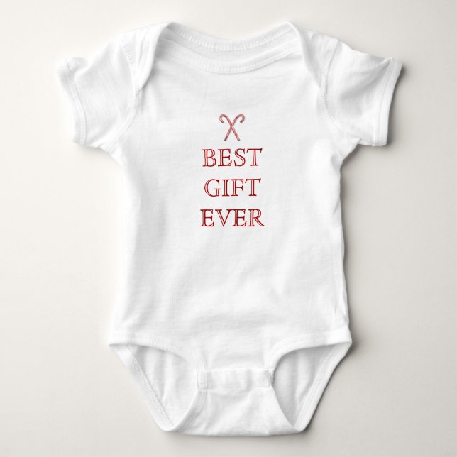Body Para Bebê Bebê de Natal com roupas brancas (Frente)