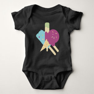 Body Para Bebê Bebê de Sorvete de Aniversário Body Infantil
