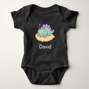 Body Para Bebê Bebê Dino Dormindo no Travesseiro  