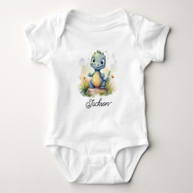 Body Para Bebê Bebê Dinossauro Fofo (Frente)
