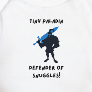 Body Para Bebê Bebê DnD - Pequeno Defensor de Paladina de Tocas