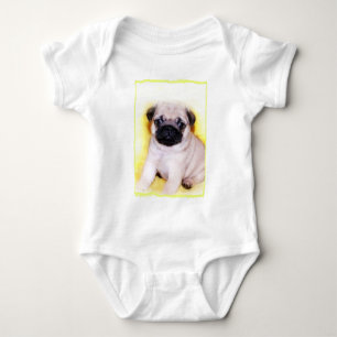 Body Para Bebê Bebê do filhote de cachorro do Pug