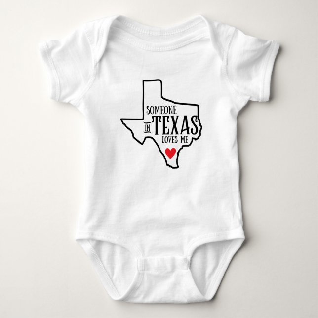 Body Para Bebê Bebê do Texas, Alguém no Texas Me Ama (Frente)