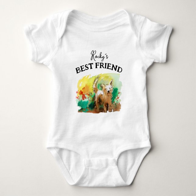 Body Para Bebê Bebê e companheiro fofo, melhores amigos (Frente)