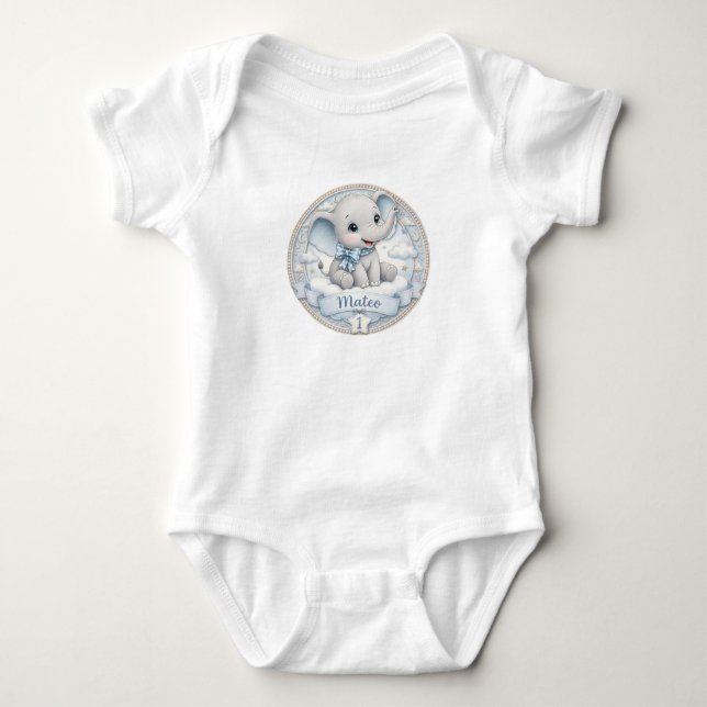 Body Para Bebê Bebê Elefante Fofo  Chã de Bebê  (Frente)
