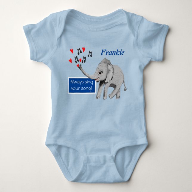 Body Para Bebê Bebê Elefante Grande Sonho Bebê Roupa (Frente)