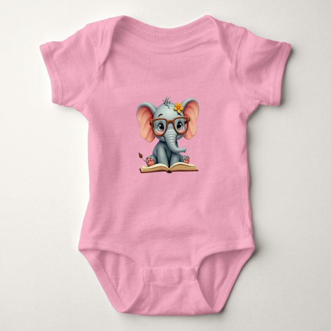 Body Para Bebê Bebê Elefante Sábio (Frente)