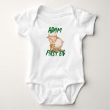Bebê engraçado e fofo Primeiro Eid Adha nome de be