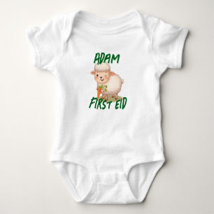 Body Para Bebê Bebê engraçado e fofo Primeiro Eid Adha nome de be