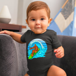 Body Para Bebê Bebê Engraçado Menino Pé Grande Sasquatch Surf Esp