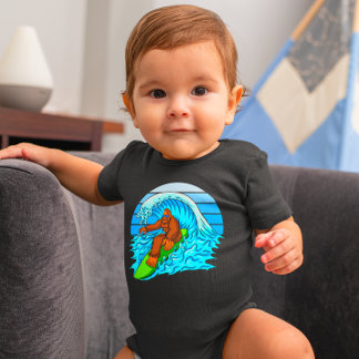 Body Para Bebê Bebê Engraçado Menino Pé Grande Sasquatch Surf Esp