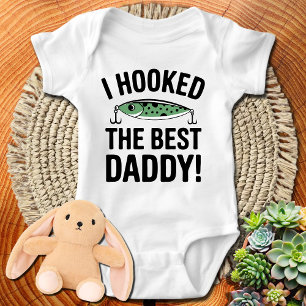 Body Para Bebê Bebê Engraçado Pescando Eu Fisguei O Melhor Papai
