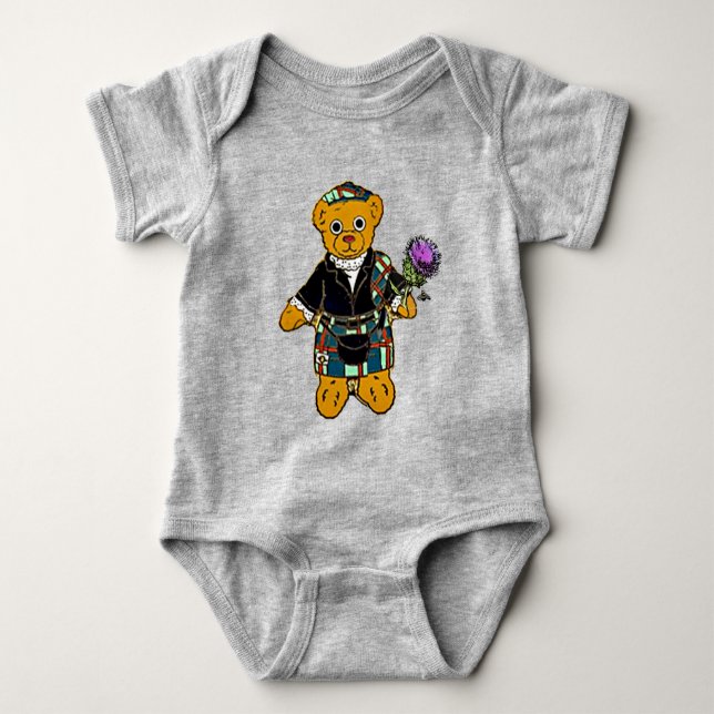 Body Para Bebê Bebê escocês com esta roupa de bebê (Frente)