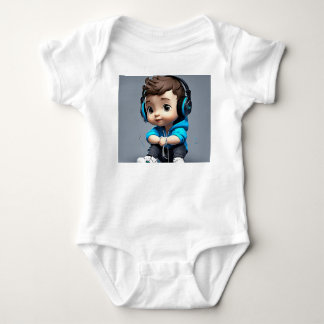 Body Para Bebê 🎤 Bebê Fofo de Óculos Segurando Microfone | Diver