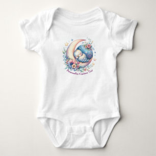 Body Para Bebê Bebê Fofo Personalizado Pássaro Dormindo na Lua