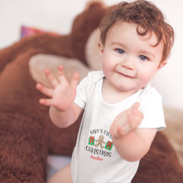 Body Para Bebê Bebê Fofo Primeiro Natal Homem de Biscoito de Geng