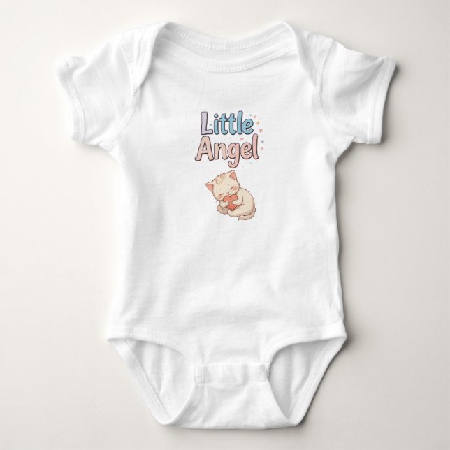 Body Para Bebê Bebê gato Anjozinho (Frente)