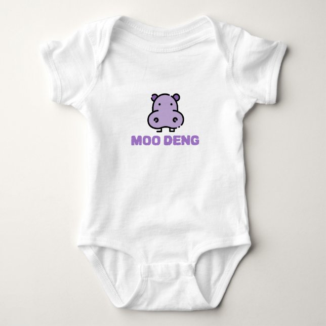 Body Para Bebê Bebê Hipopótamo Moo Deng (Frente)
