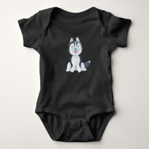 Body Para Bebê Bebê Husky Cachorro Pet Fofo