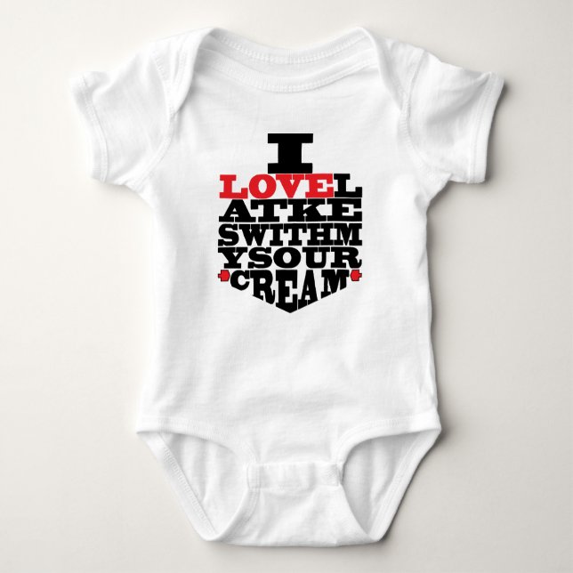 Body Para Bebê Bebê "I Love Latkes" Jersey Bodycase (Frente)