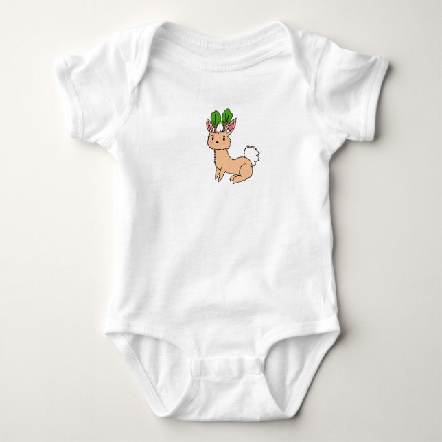 Body Para Bebê Bebê Jackalope Planta Topo (Frente)