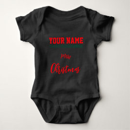Body Para Bebê Bebê Jérsei de Natal personalizado preto
