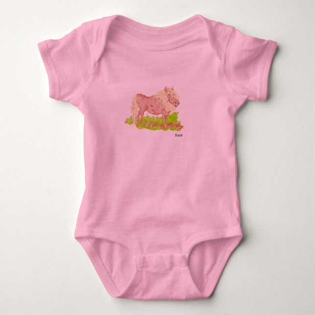 Body Para Bebê Bebê Jersey Bodyfato: Pony's Day Out (Frente)