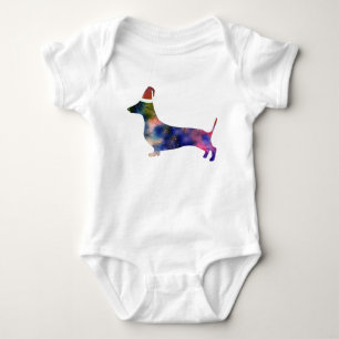 Body Para Bebê Bebê Jersey Bodyfit, Papais noeis Dachshund Dog