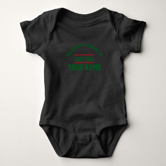 Body Para Bebê Bebê Jersey personalizado de Natal (Frente)