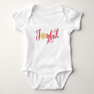 Body Para Bebê Bebê Joyful - Fita de Natal doce