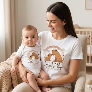 Body Para Bebê Bebê Leãozinho Mamãe Amor Primeiro Dia das Mães Ar
