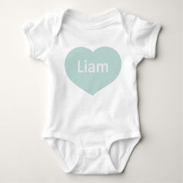 Body Para Bebê Bebê Liam White Blue green Heart Bebê Bodyfato
