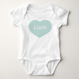 Body Para Bebê Bebê Liam White Blue green Heart Bebê Bodyfato