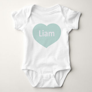 Body Para Bebê Bebê Liam White Blue green Heart Bebê Bodyfato