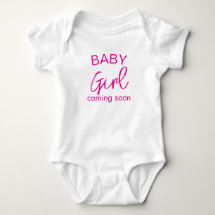 Body Para Bebê Bebê Menina chegando em breve Anúncio de Gravidez 