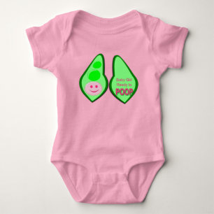 Body Para Bebê Bebê Menina Pronta para Fazer Cocô Bodysuit Rosa E