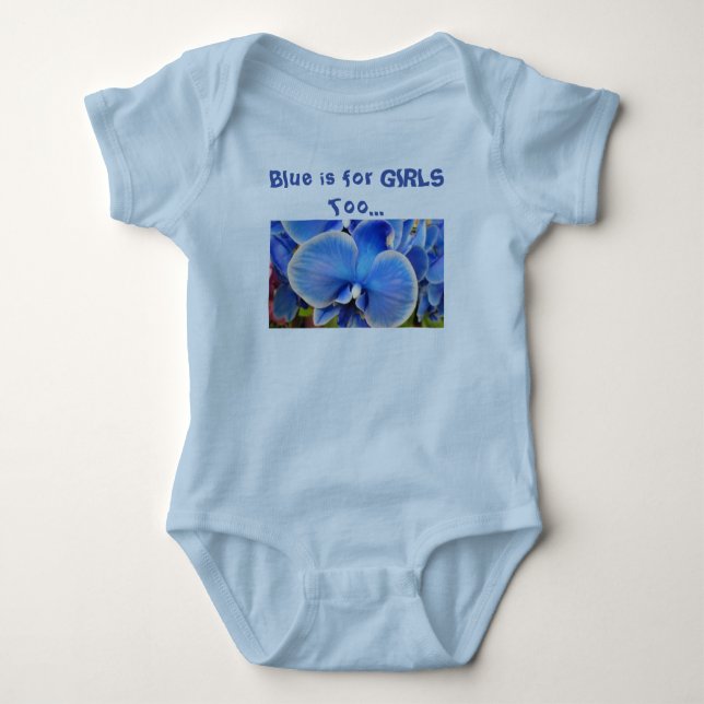 Body Para Bebê Bebê-Moça Azul Orquídea (Frente)