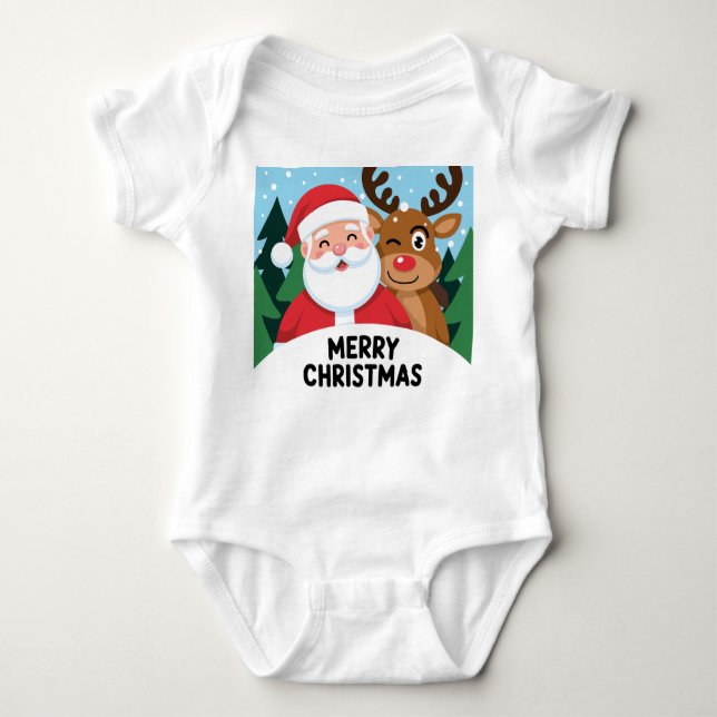 Body Para Bebê Bebê Natal (Frente)