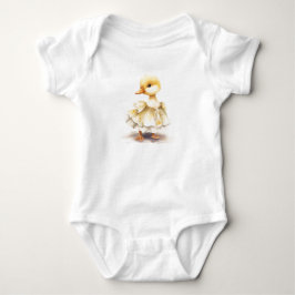 Body Para Bebê Bebê Patinho de Vestido Animal de Fazenda Fofo Beb