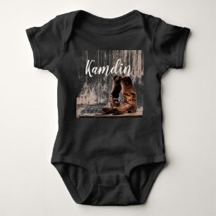 Body Para Bebê Bebê personalizado bota-roupa rusticidade