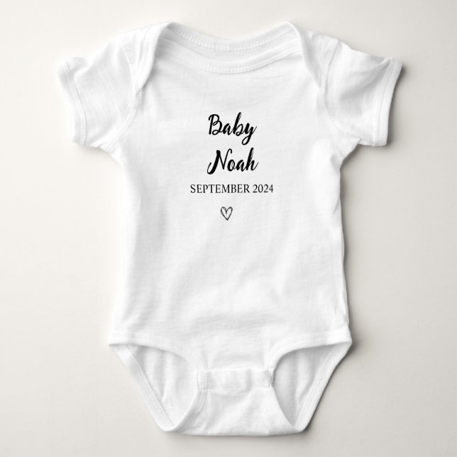 Body Para Bebê Bebê personalizado com nome personalizado e Da (Frente)