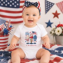 Bebê Personalizado com Picolé Patriótico Moderno