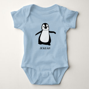 Body Para Bebê Bebê personalizado de ilustração de pinguim CUTE