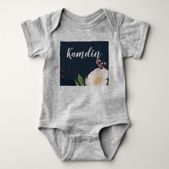Body Para Bebê Bebê personalizado Fato de bebê Cosmos Rosa em Na (Frente)