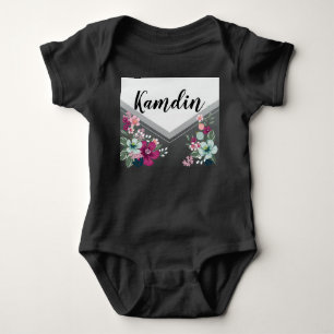 Body Para Bebê Bebê personalizado Flowers tropicais em Bl