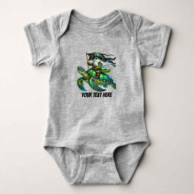 Body Para Bebê Bebê pirata divertida, personalizável (Frente)