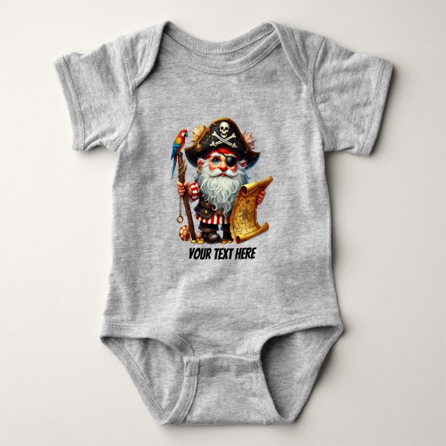Body Para Bebê Bebê pirata divertida, personalizável (Frente)
